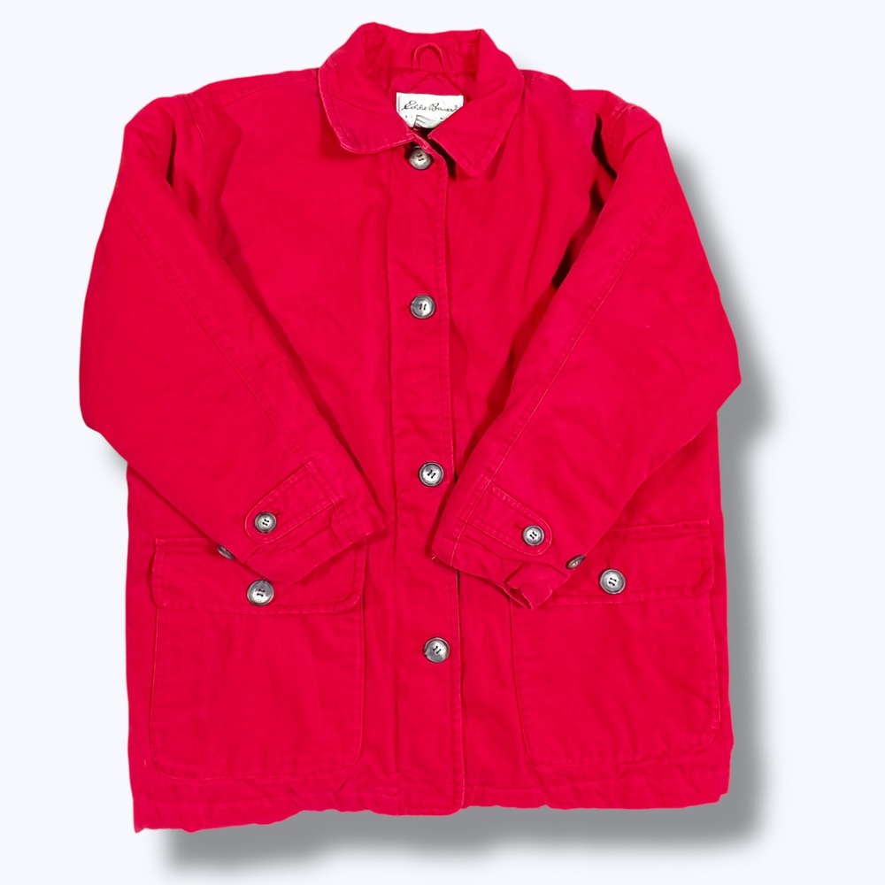 Eddie Bauer Red Goose Down Jacket Petite M Minimalist Quilted Utility Coat